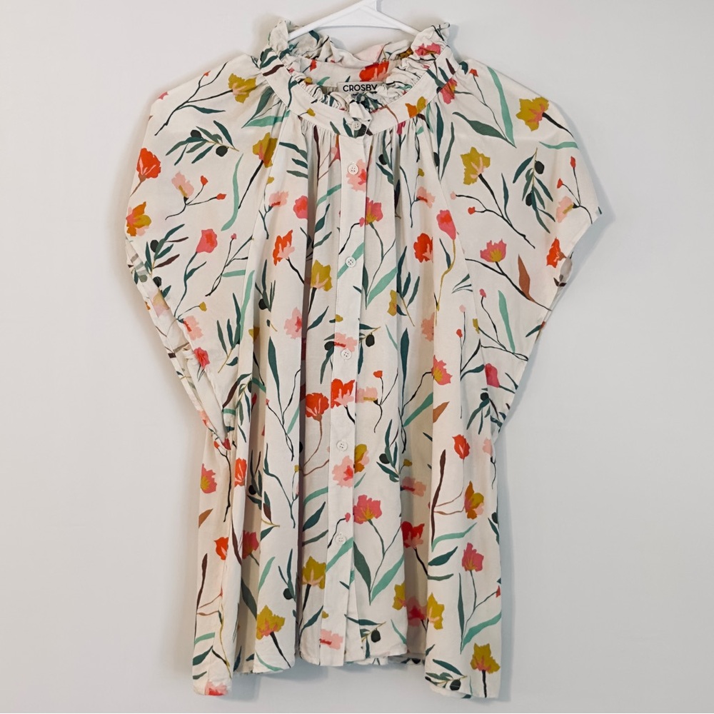 CROSBY‎ by Mollie Burch Vibrant Floral Top Large